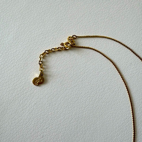 DIOR Gold Tone CD Necklace with Rhinestones in Excellent Condition - Picture 5 of 8